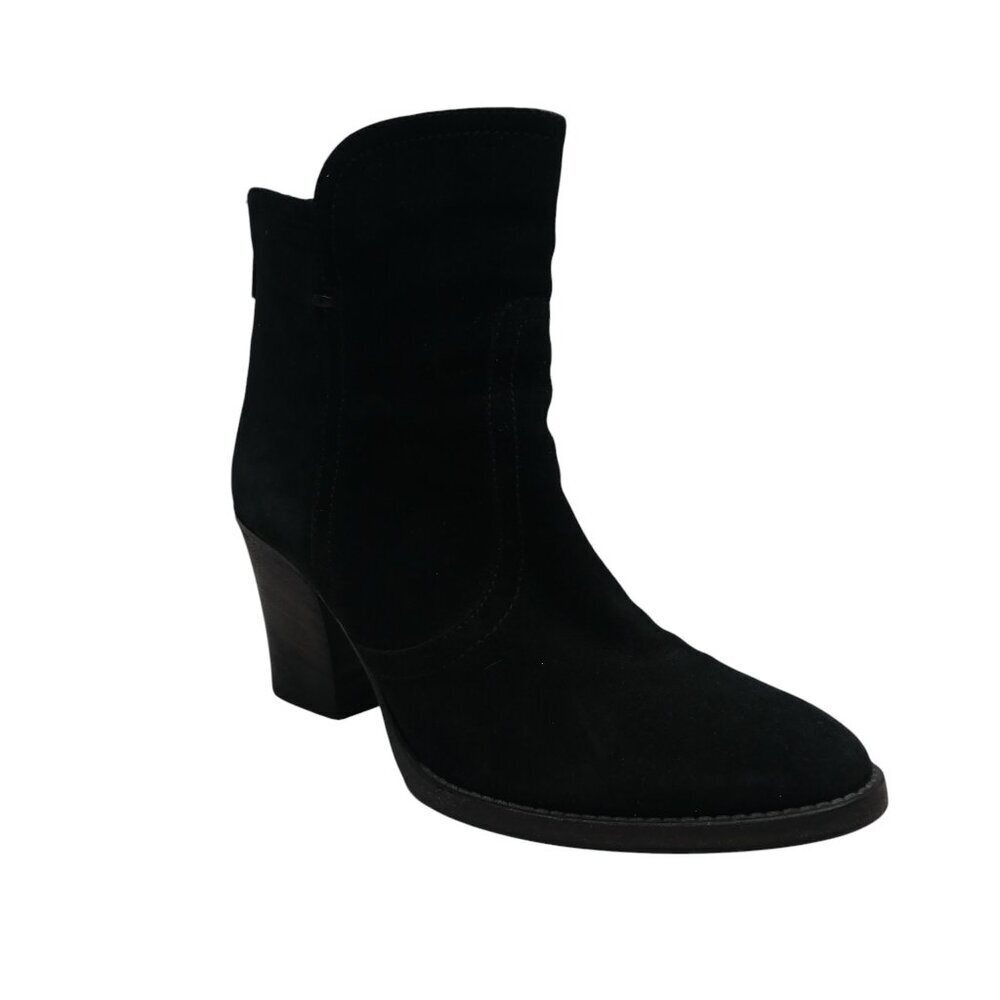 Aquatalia Farrah Black Suede Western Boho Heeled Boots Womens‎ 8